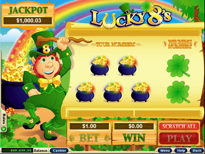 Lucky 8's Scratch Card